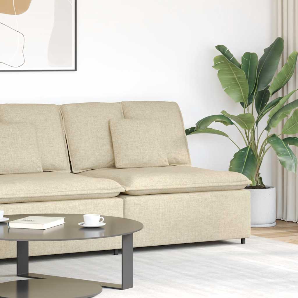 vidaXL Modułowy moduł centralny sofy z poduszkami kremowy 100 cm