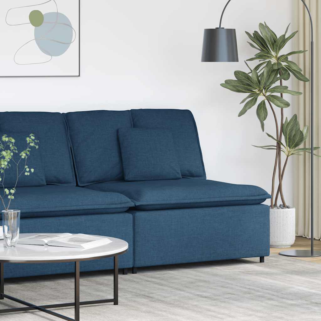 vidaXL Modułowy moduł centralny sofy z poduszkami niebieski 100 cm