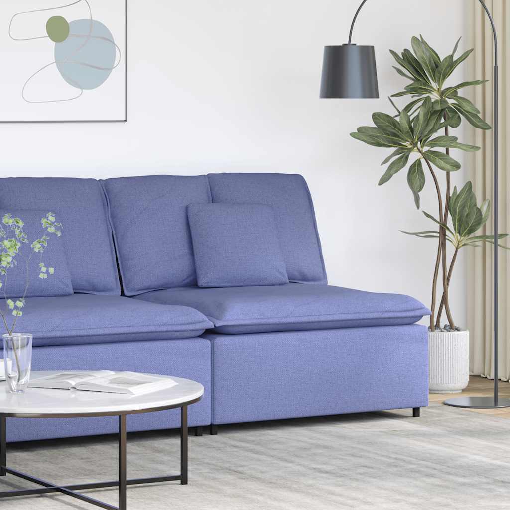 vidaXL Modułowy moduł centralny sofy z poduszkami Jeans niebieski