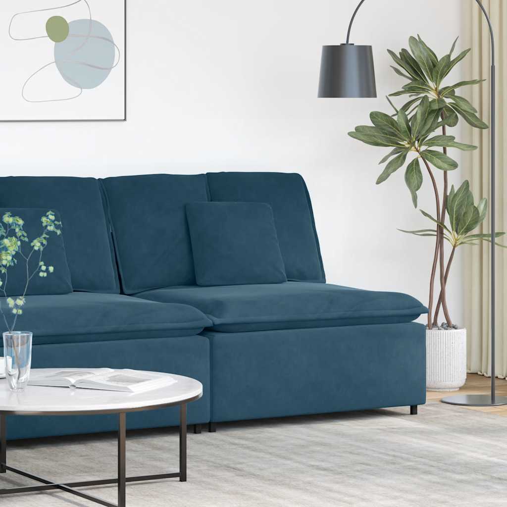 vidaXL Modułowy moduł centralny sofy z poduszkami niebieski 100 cm