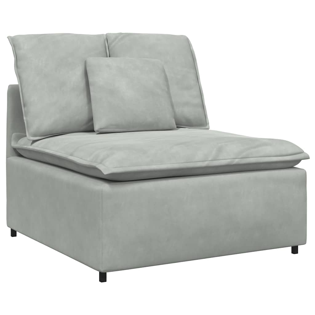 vidaXL Modułowy moduł centralny sofy z poduszkami Jasnoszary 100 cm