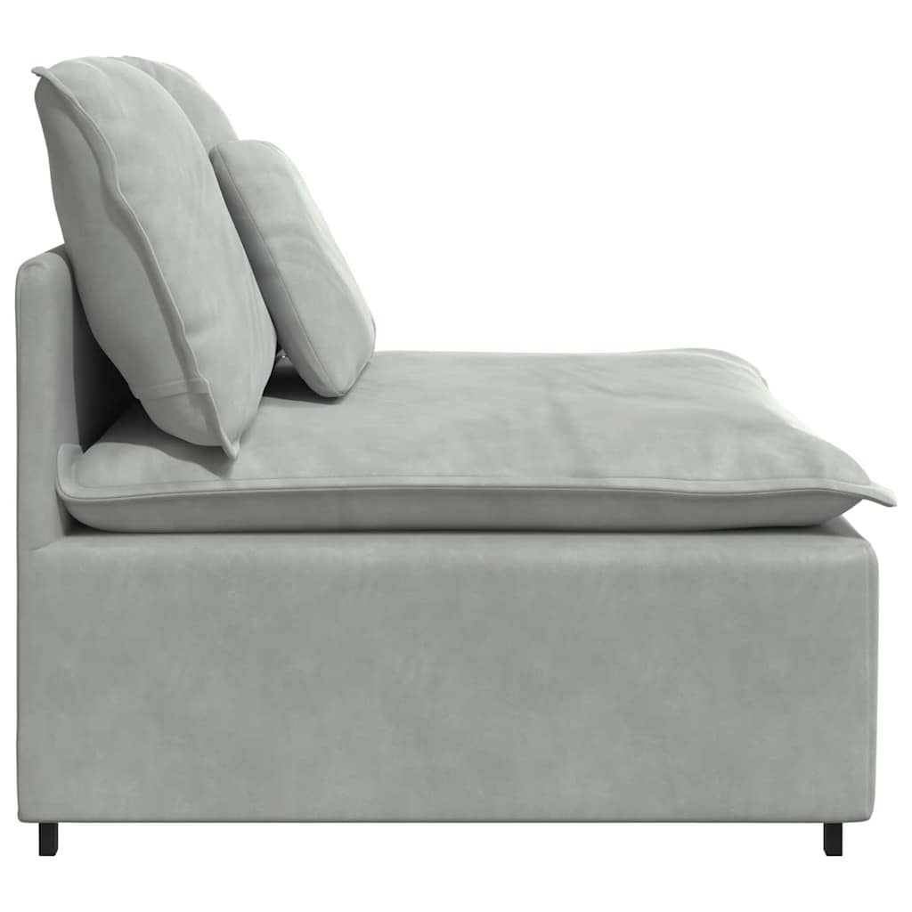 vidaXL Modułowy moduł centralny sofy z poduszkami Jasnoszary 100 cm
