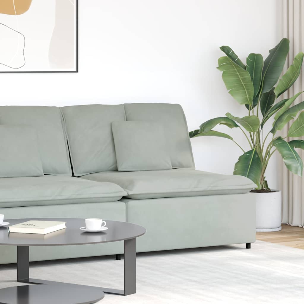 vidaXL Modułowy moduł centralny sofy z poduszkami Jasnoszary 100 cm