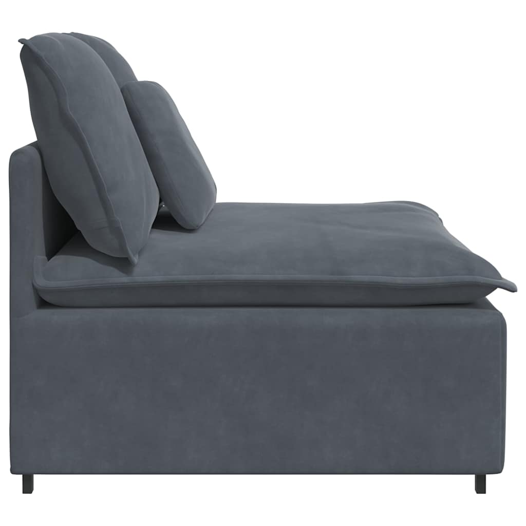 vidaXL Modułowy moduł centralny sofy z poduszkami Ciemnoszary 100 cm