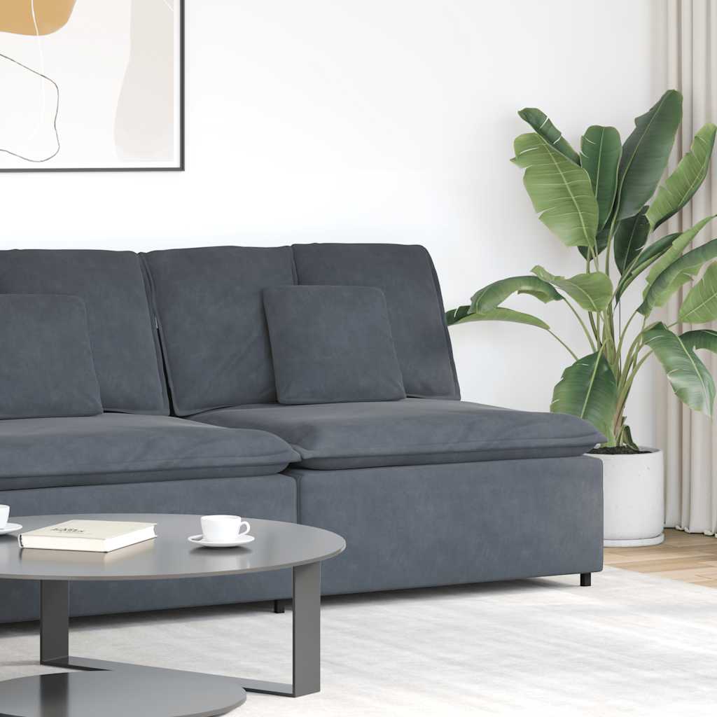 vidaXL Modułowy moduł centralny sofy z poduszkami Ciemnoszary 100 cm