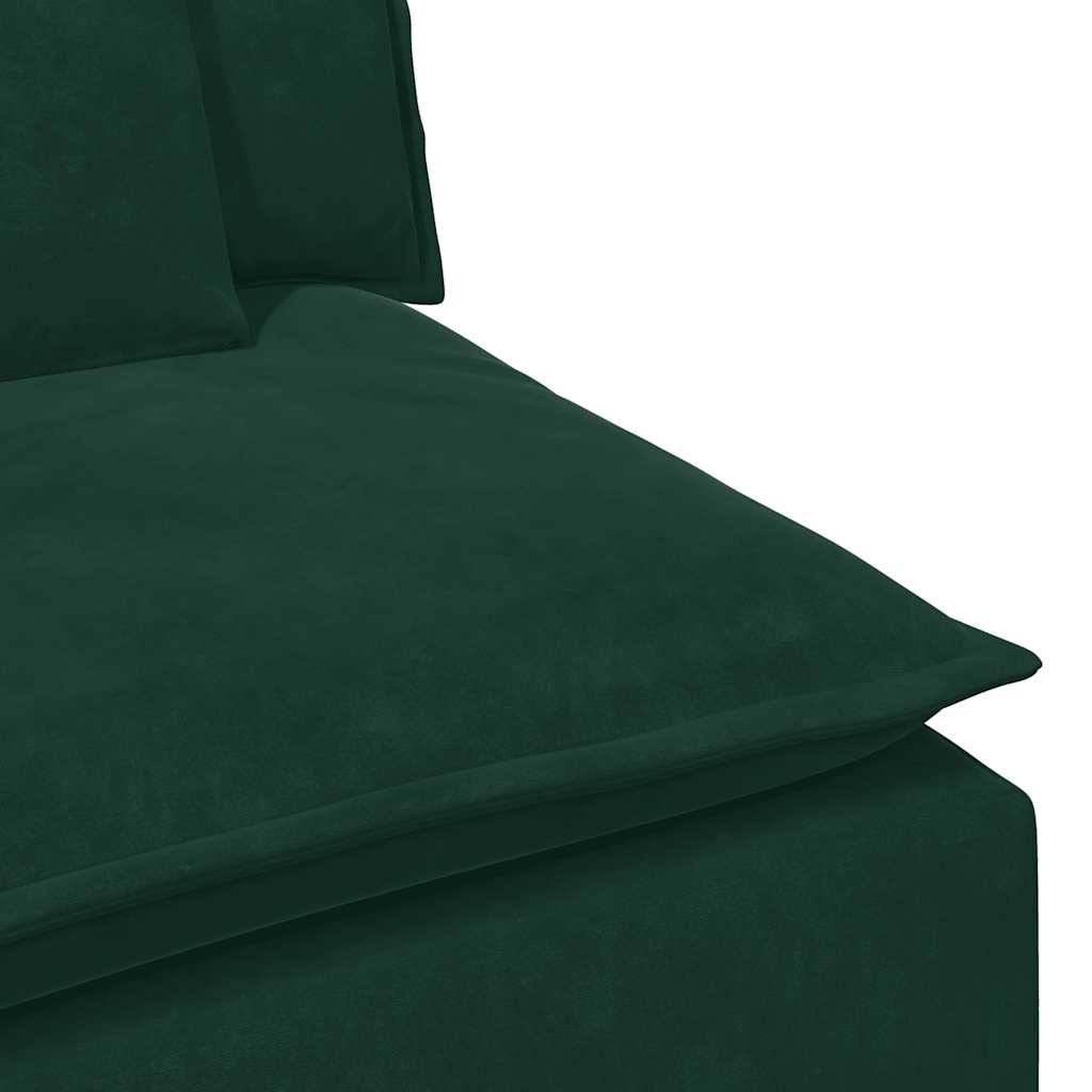 vidaXL Modułowy moduł centralny sofy z poduszkami Ciemnozielony 100 cm