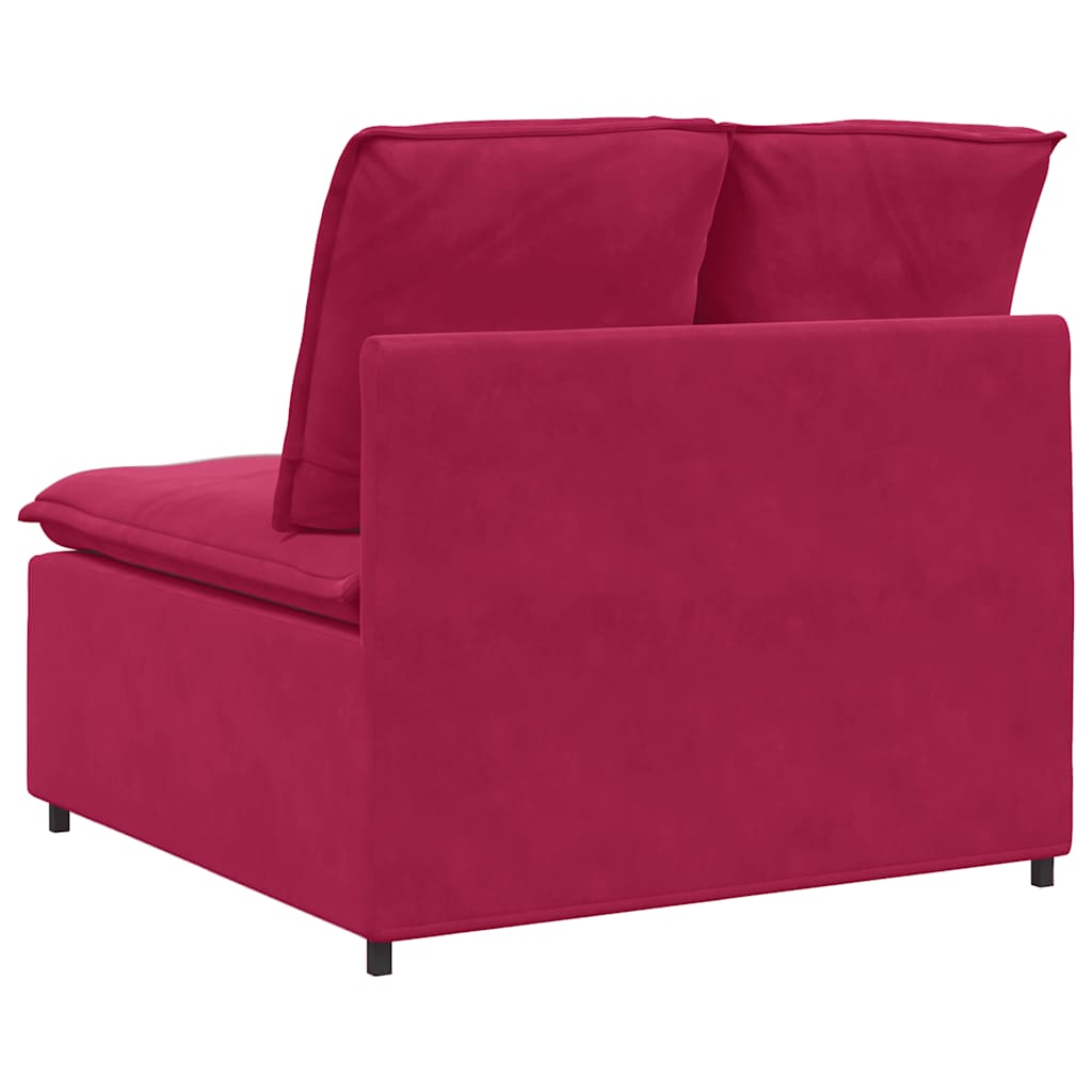 vidaXL Modułowy moduł centralny sofy z poduszkami Wino czerwone 100 cm
