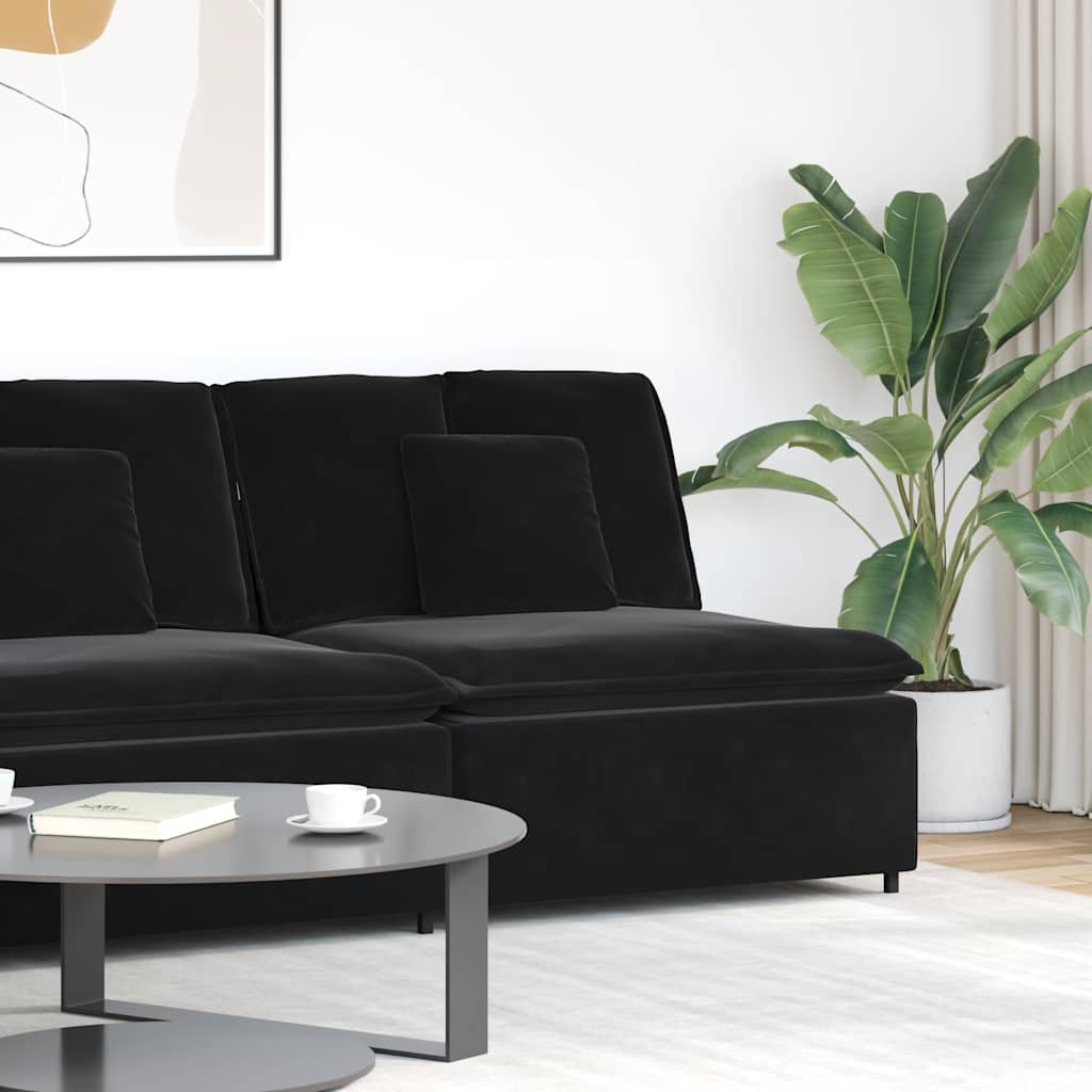 vidaXL Modułowy moduł centralny sofy z poduszkami czarny 100 cm
