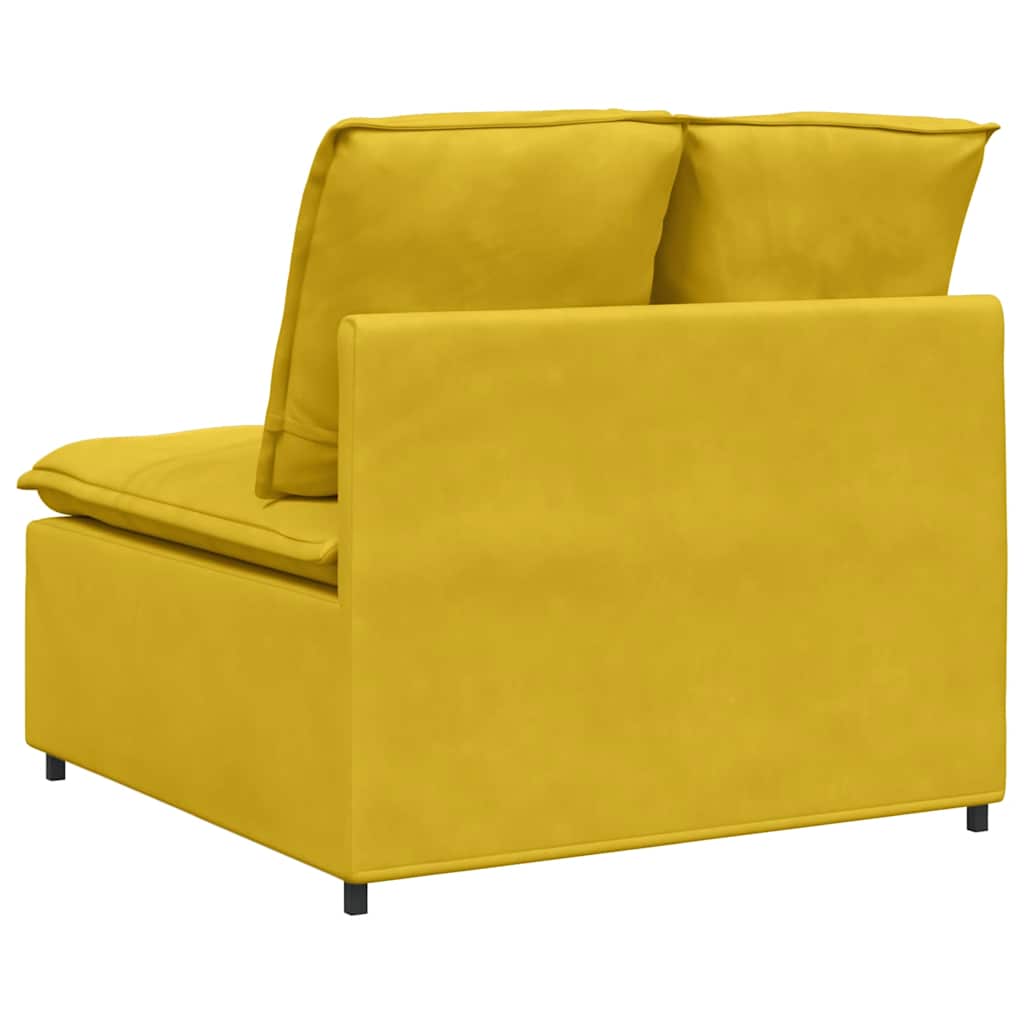vidaXL Modułowy moduł centralny sofy z poduszkami żółty 100 cm