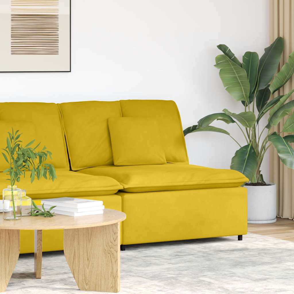 vidaXL Modułowy moduł centralny sofy z poduszkami żółty 100 cm