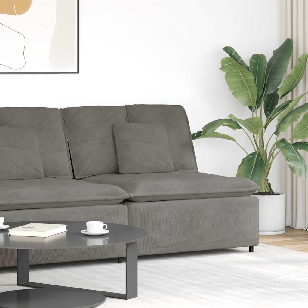 vidaXL Modułowy moduł centralny sofy z poduszkami Jasnoszary 100 cm