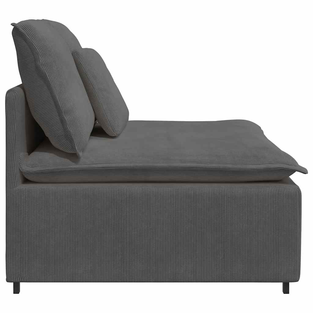 vidaXL Modułowy moduł centralny sofy z poduszkami Ciemnoszary 100 cm