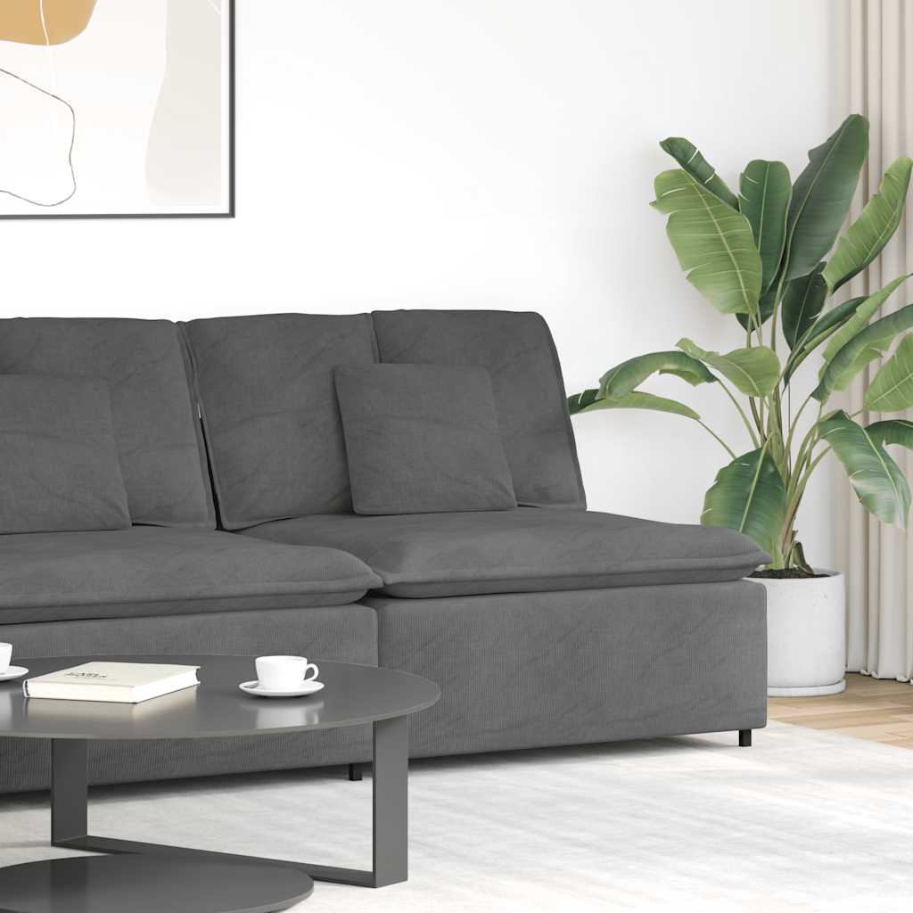 vidaXL Modułowy moduł centralny sofy z poduszkami Ciemnoszary 100 cm