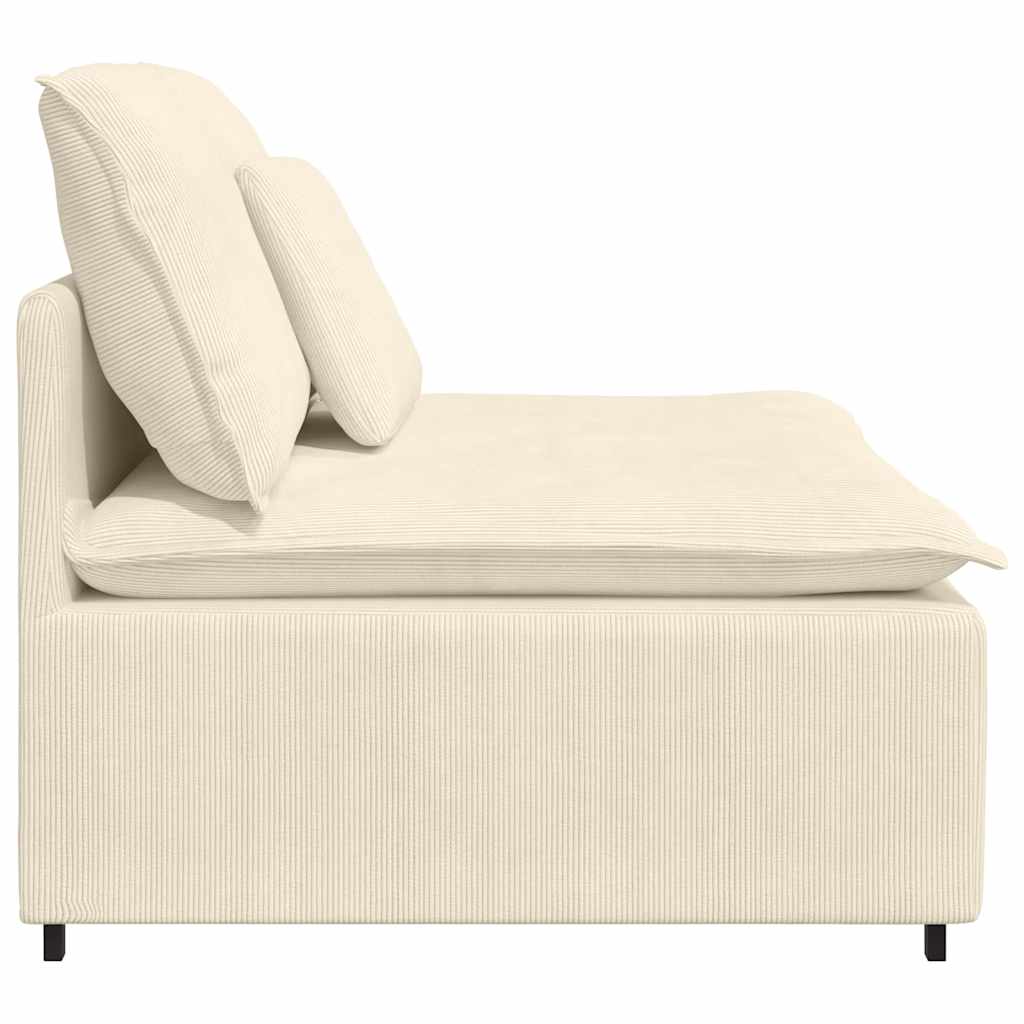 vidaXL Modułowy moduł centralny sofy z poduszkami kremowy 100 cm