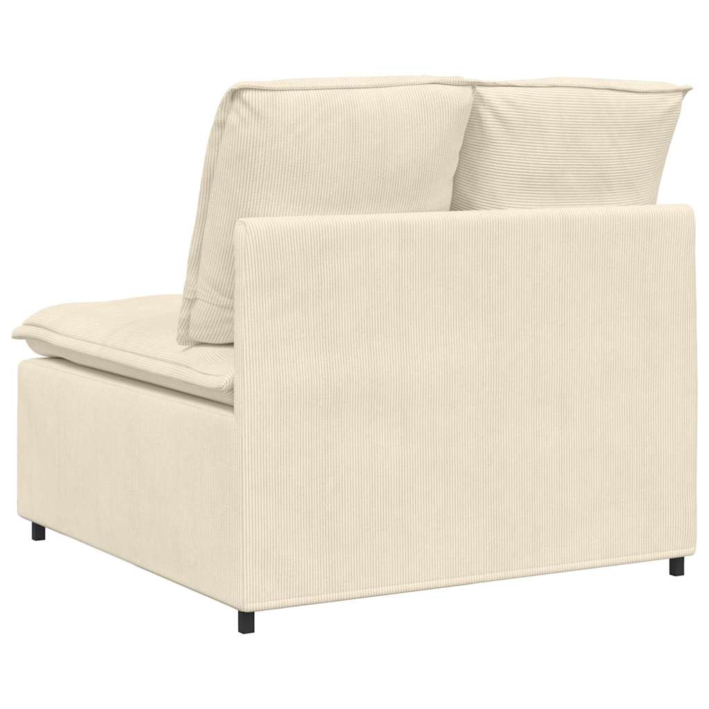 vidaXL Modułowy moduł centralny sofy z poduszkami kremowy 100 cm