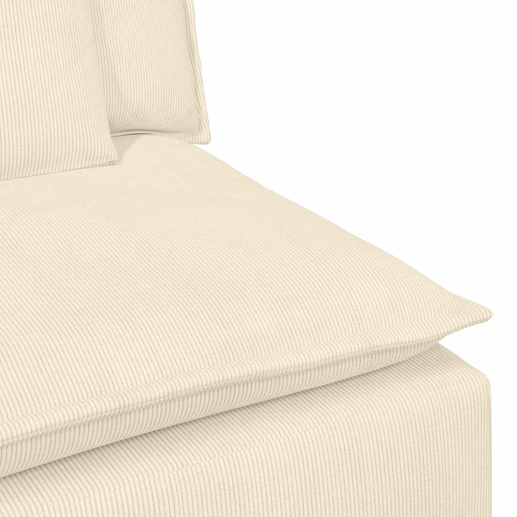 vidaXL Modułowy moduł centralny sofy z poduszkami kremowy 100 cm