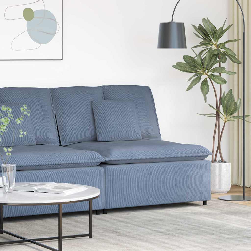 vidaXL Modułowy moduł centralny sofy z poduszkami niebieski 100 cm