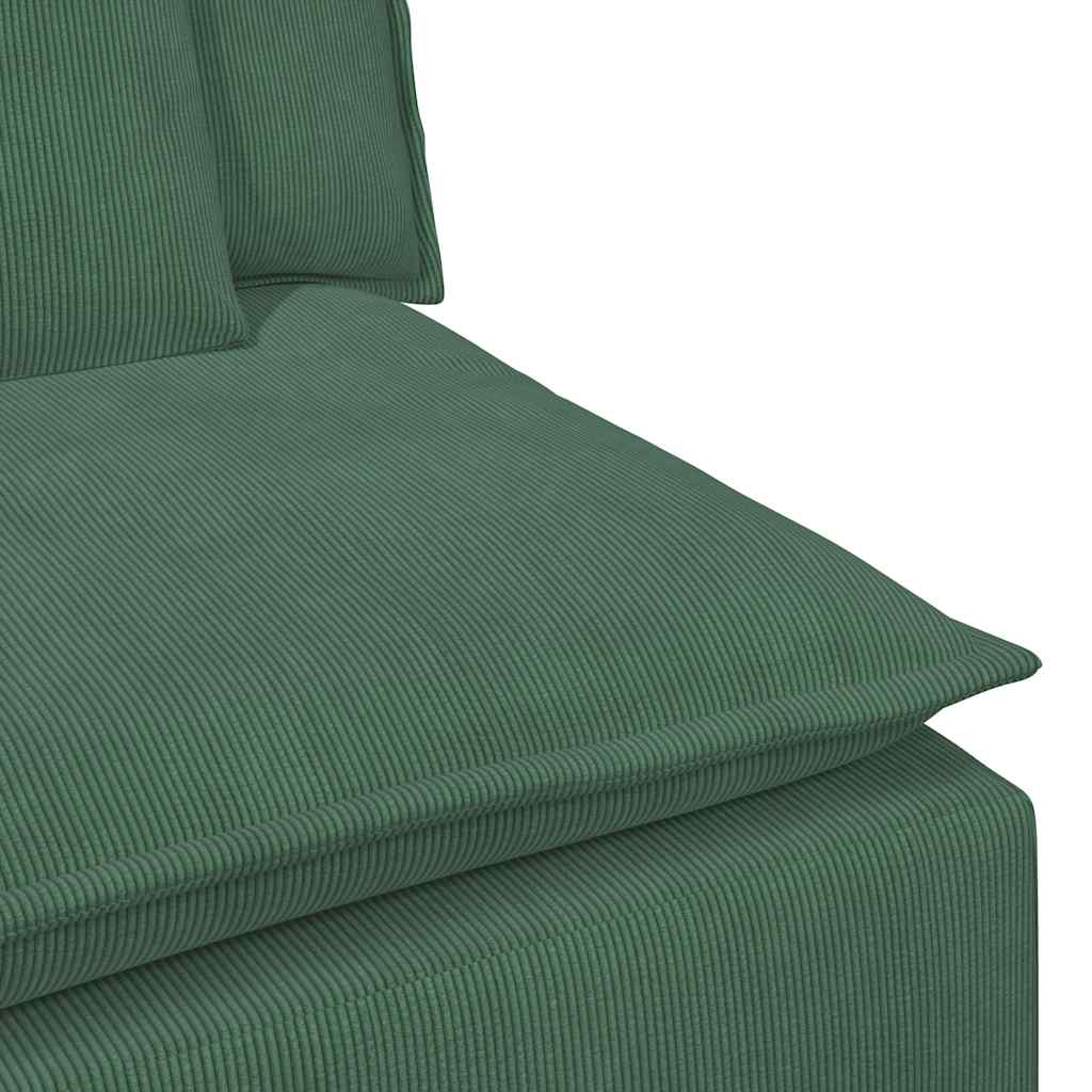 vidaXL Modułowy moduł centralny sofy z poduszkami ciemnozielona 100 cm