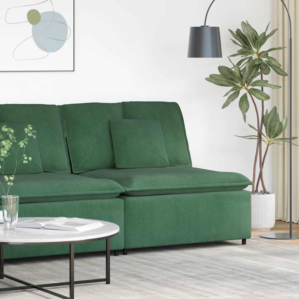 vidaXL Modułowy moduł centralny sofy z poduszkami ciemnozielona 100 cm