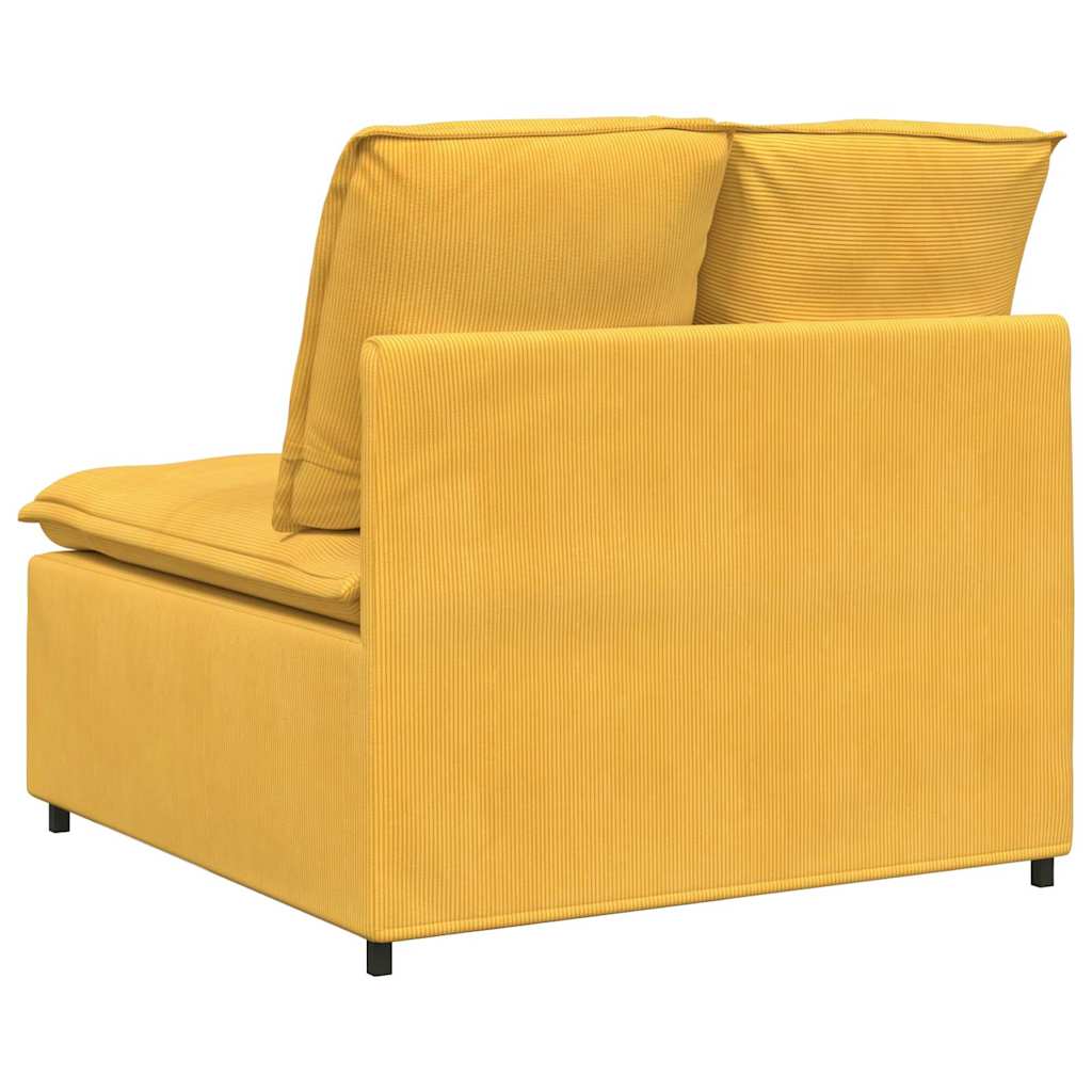 vidaXL Modułowy moduł centralny sofy z poduszkami Jasnożółty 100 cm