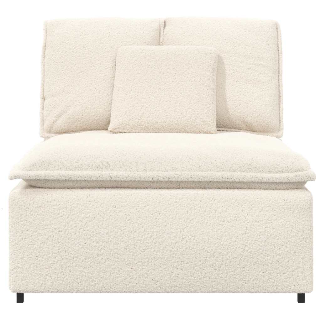 vidaXL Modułowy moduł centralny sofy z poduszkami kremowy 100 cm