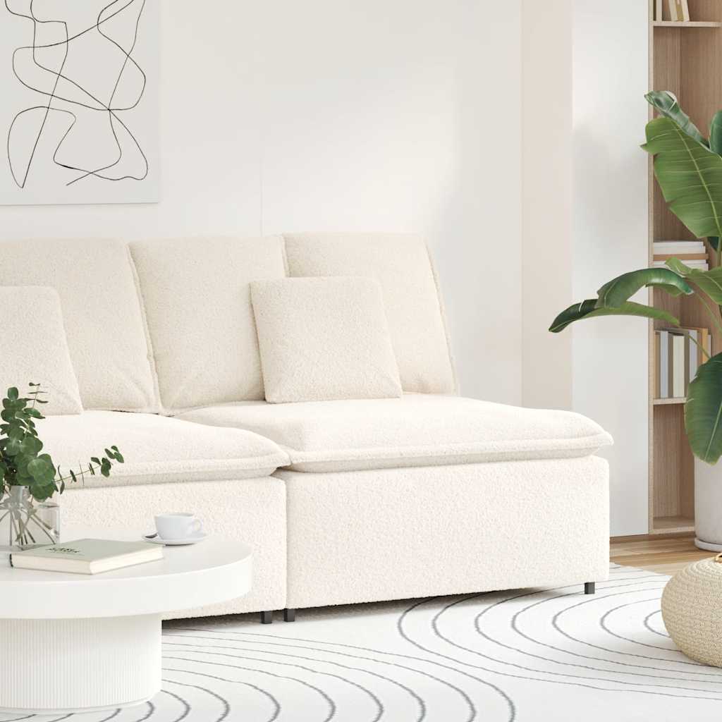vidaXL Modułowy moduł centralny sofy z poduszkami kremowy 100 cm