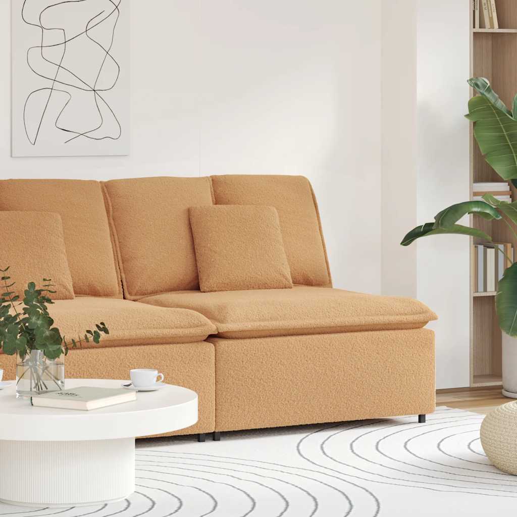 vidaXL Modułowy moduł centralny sofy z poduszkami beżowy 100 cm