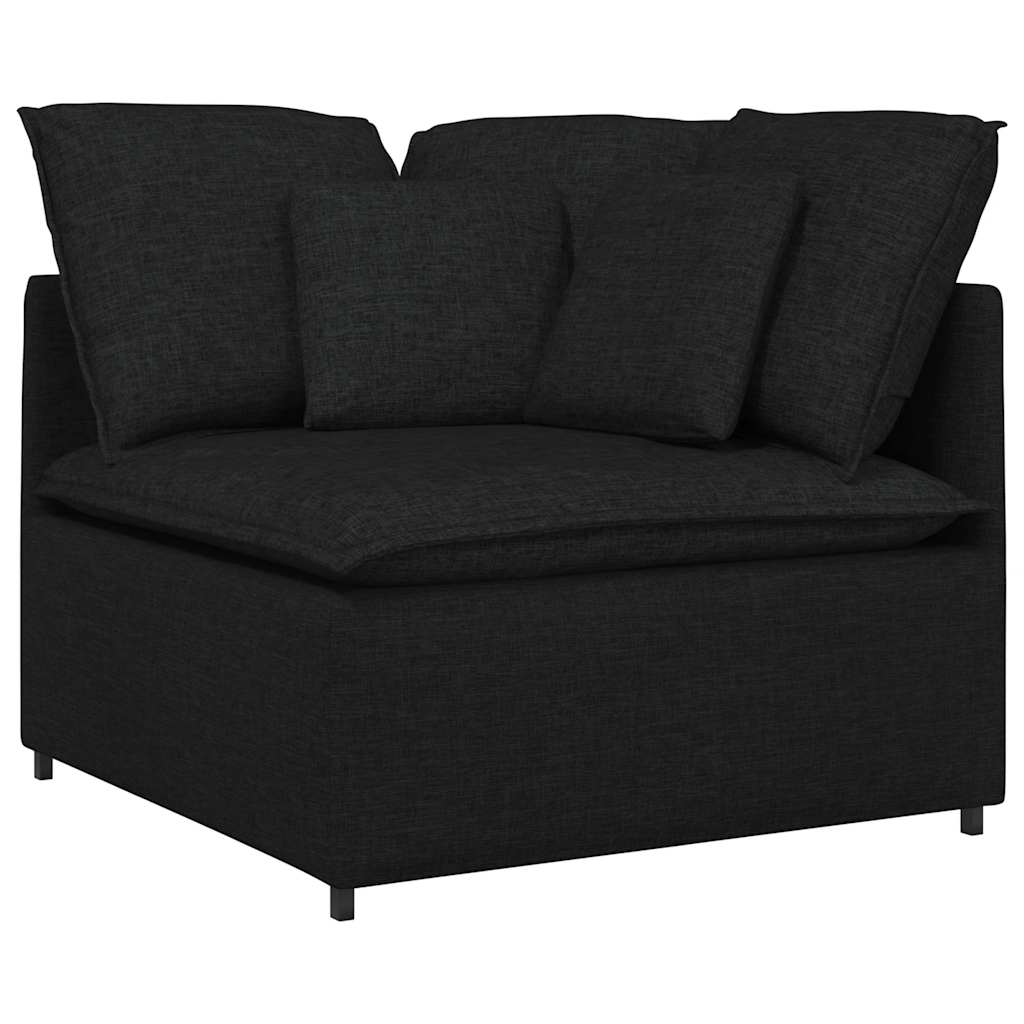 vidaXL Modułowy narożnik modułowy z poduszkami czarny 100 cm