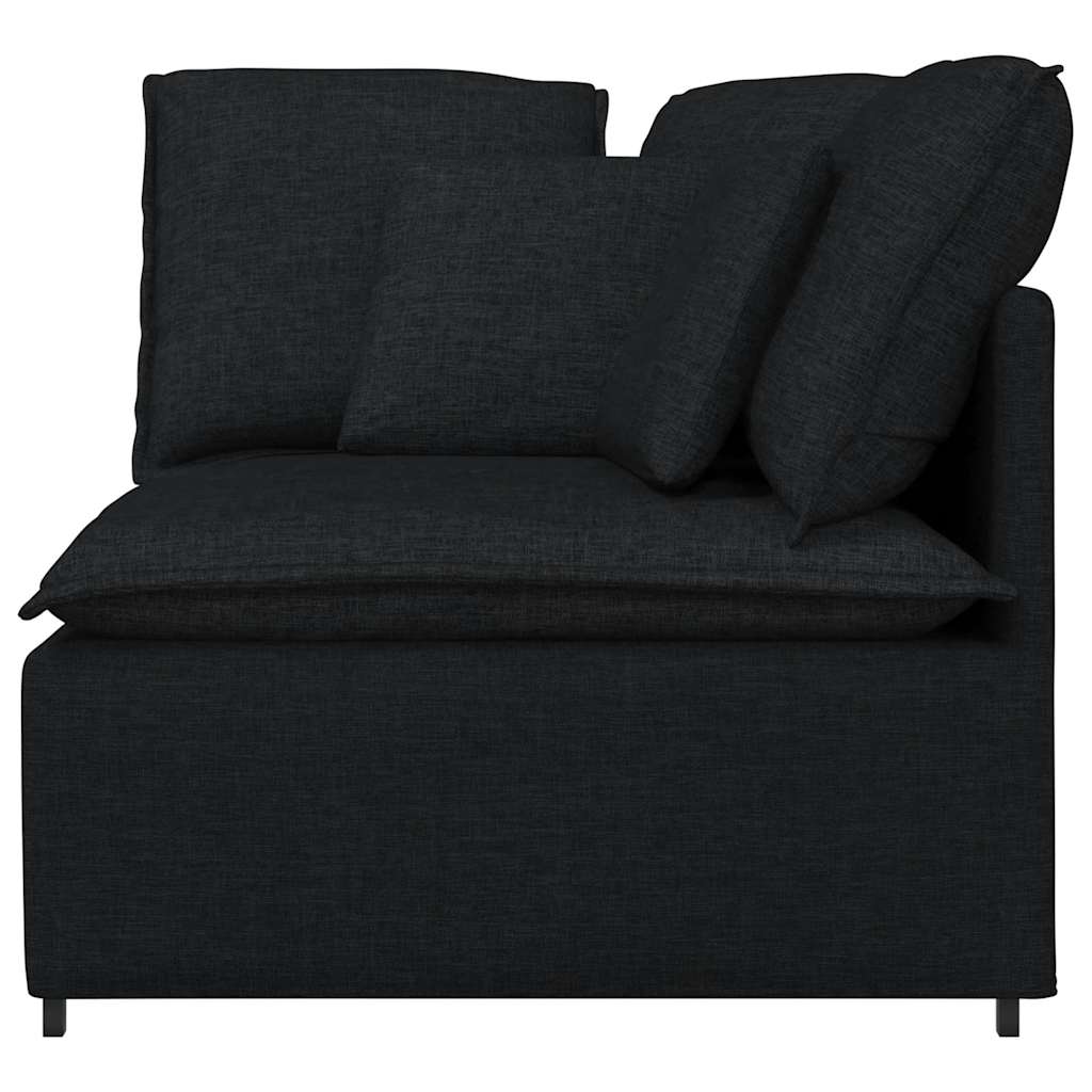 vidaXL Modułowy narożnik modułowy z poduszkami czarny 100 cm