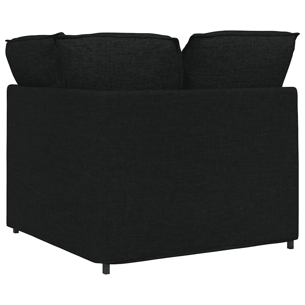 vidaXL Modułowy narożnik modułowy z poduszkami czarny 100 cm