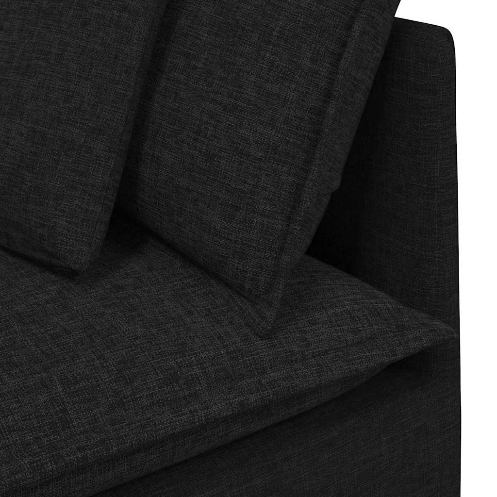 vidaXL Modułowy narożnik modułowy z poduszkami czarny 100 cm