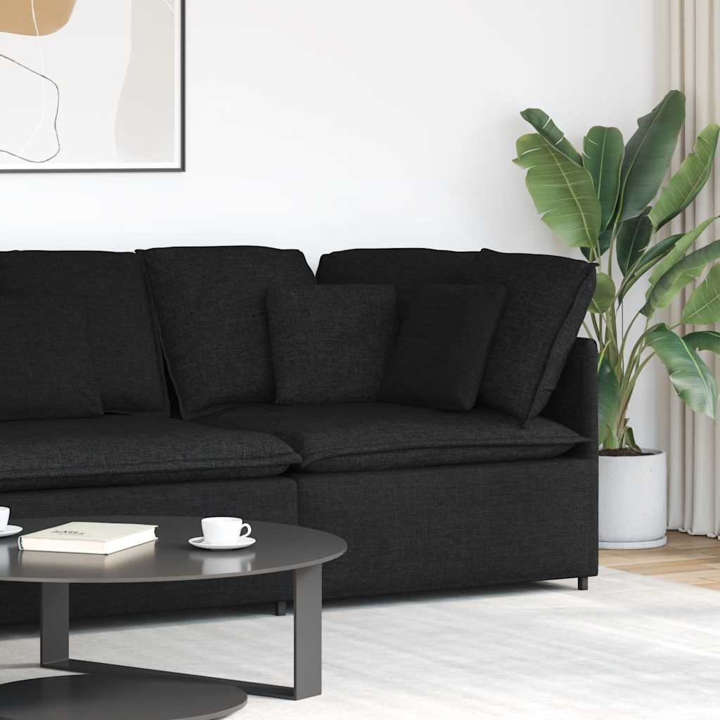 vidaXL Modułowy narożnik modułowy z poduszkami czarny 100 cm