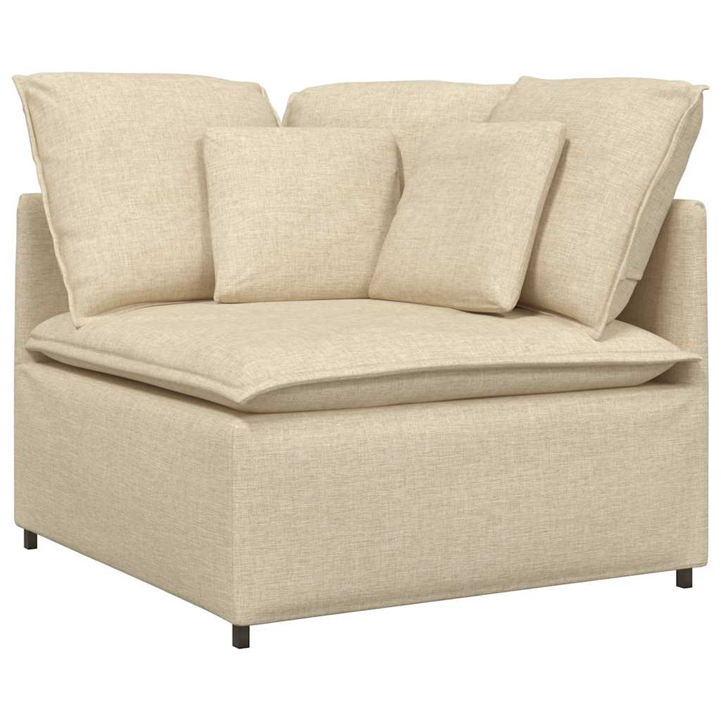 vidaXL Modułowy Narożnik Sofa z Poduszkami Kremowy 100 cm