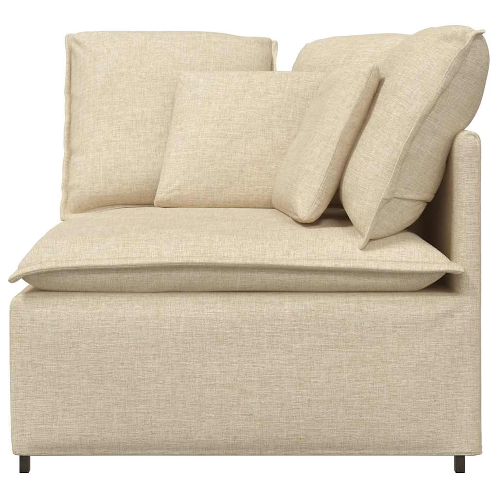 vidaXL Modułowy Narożnik Sofa z Poduszkami Kremowy 100 cm