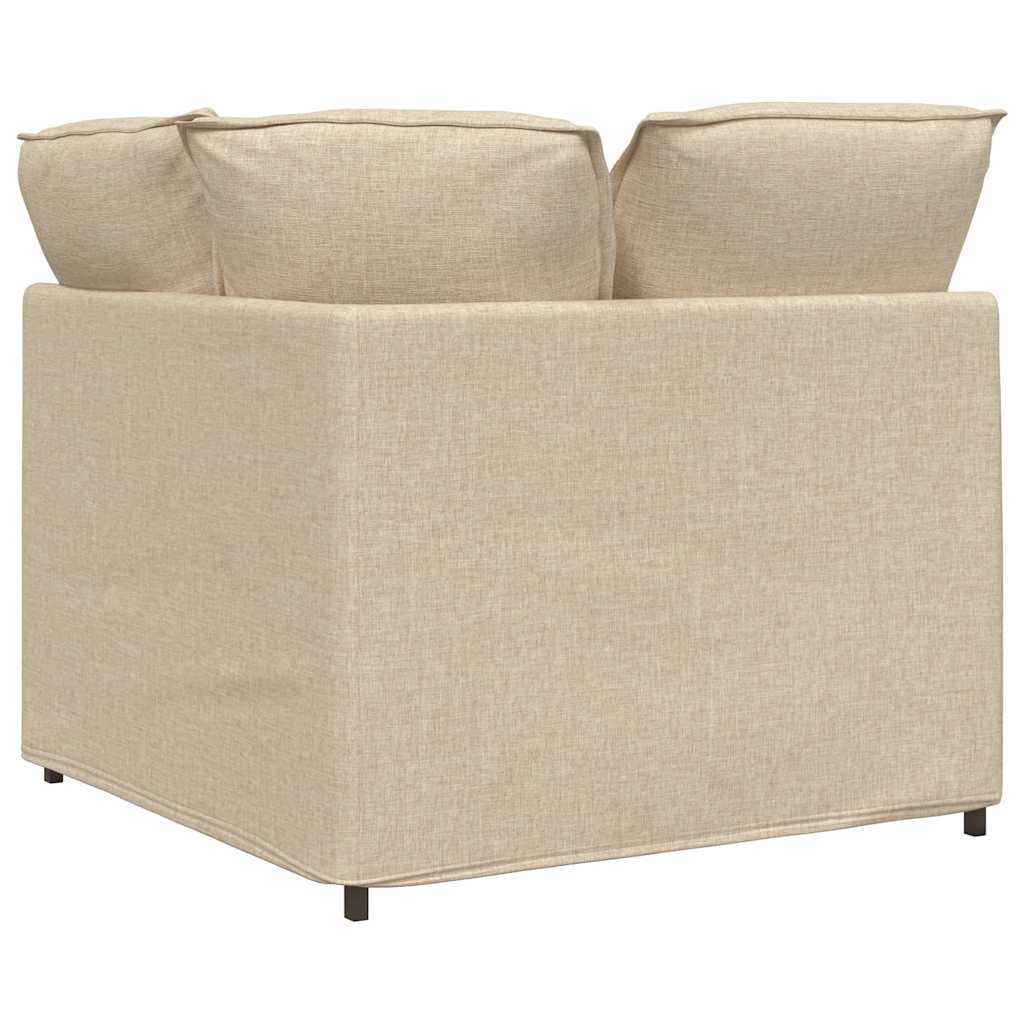 vidaXL Modułowy Narożnik Sofa z Poduszkami Kremowy 100 cm