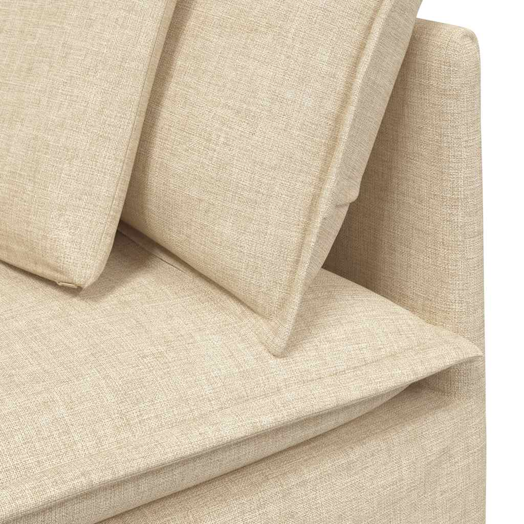 vidaXL Modułowy Narożnik Sofa z Poduszkami Kremowy 100 cm