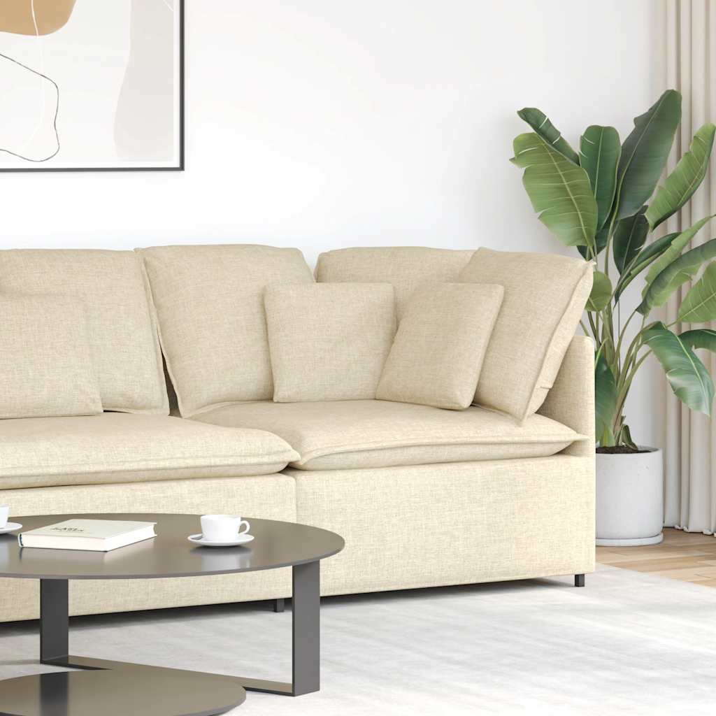 vidaXL Modułowy Narożnik Sofa z Poduszkami Kremowy 100 cm