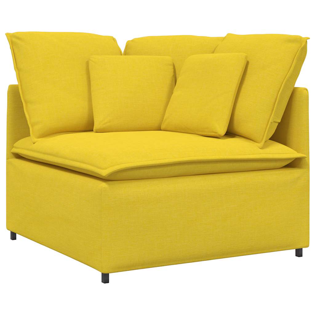 vidaXL Modułowy Narożnik Sofa z Poduszkami Jasnożółty 100 cm