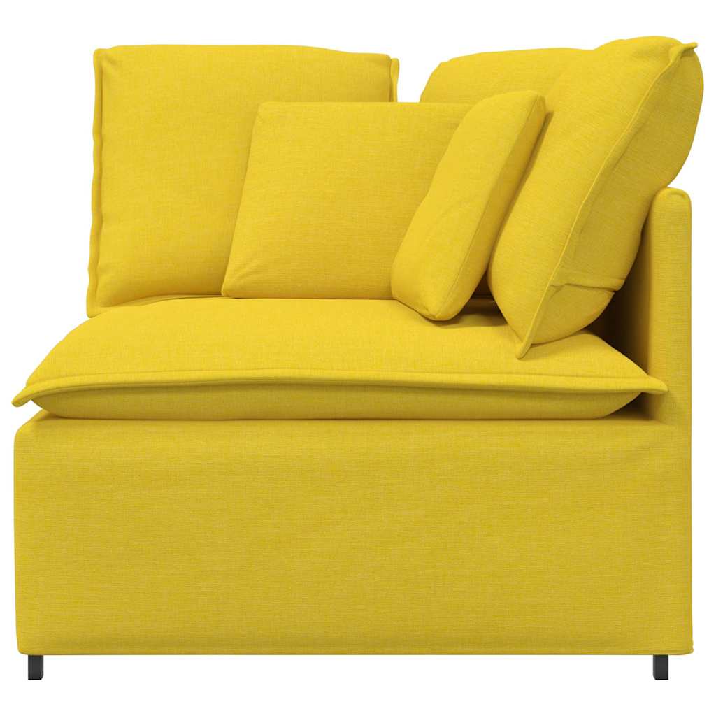 vidaXL Modułowy Narożnik Sofa z Poduszkami Jasnożółty 100 cm