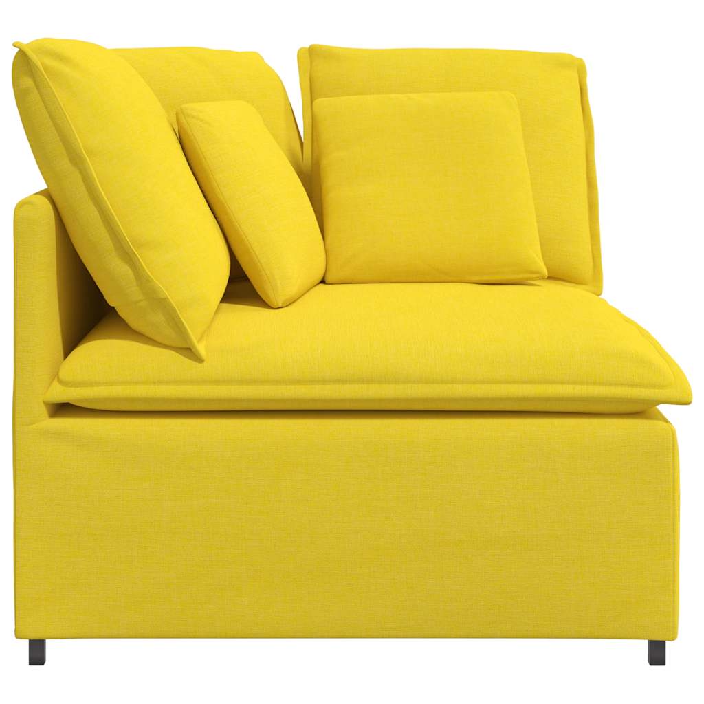 vidaXL Modułowy Narożnik Sofa z Poduszkami Jasnożółty 100 cm