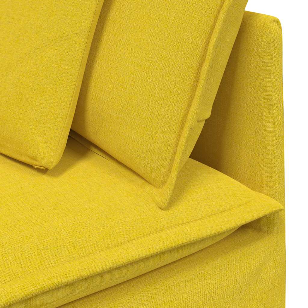 vidaXL Modułowy Narożnik Sofa z Poduszkami Jasnożółty 100 cm