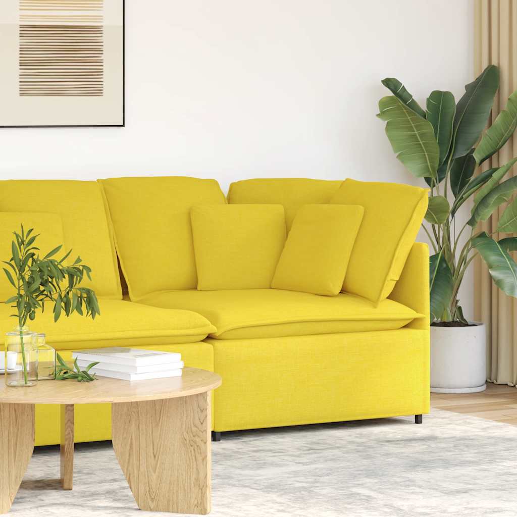 vidaXL Modułowy Narożnik Sofa z Poduszkami Jasnożółty 100 cm