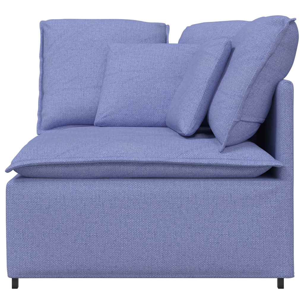 vidaXL Modułowy Narożnik Sofa z Poduszkami Jeans Niebieski 100 cm