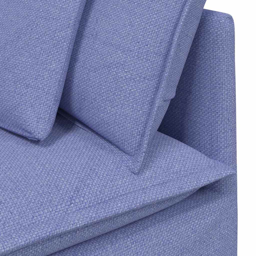 vidaXL Modułowy Narożnik Sofa z Poduszkami Jeans Niebieski 100 cm