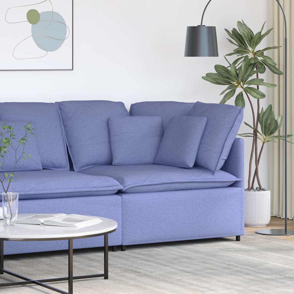 vidaXL Modułowy Narożnik Sofa z Poduszkami Jeans Niebieski 100 cm