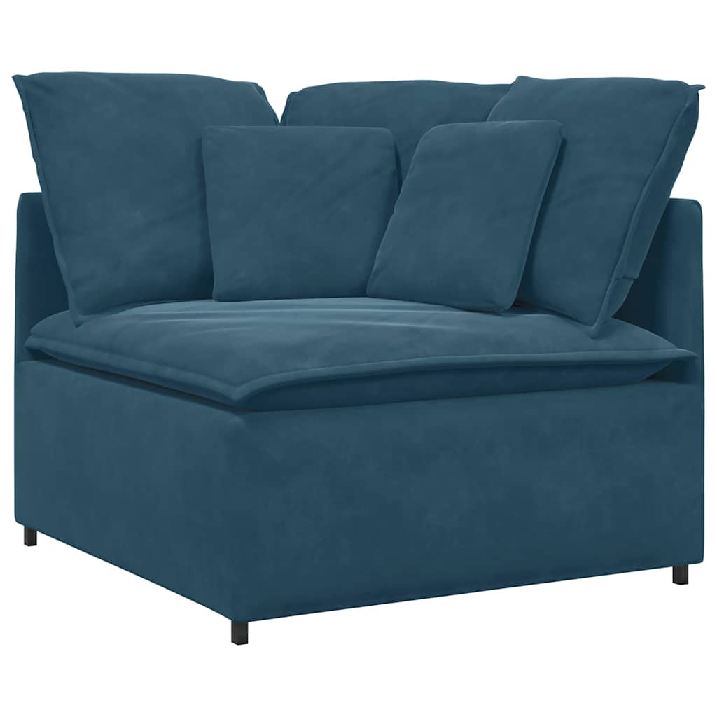 vidaXL Modułowy Narożnik Sofa z Poduszkami Niebieski 100 cm