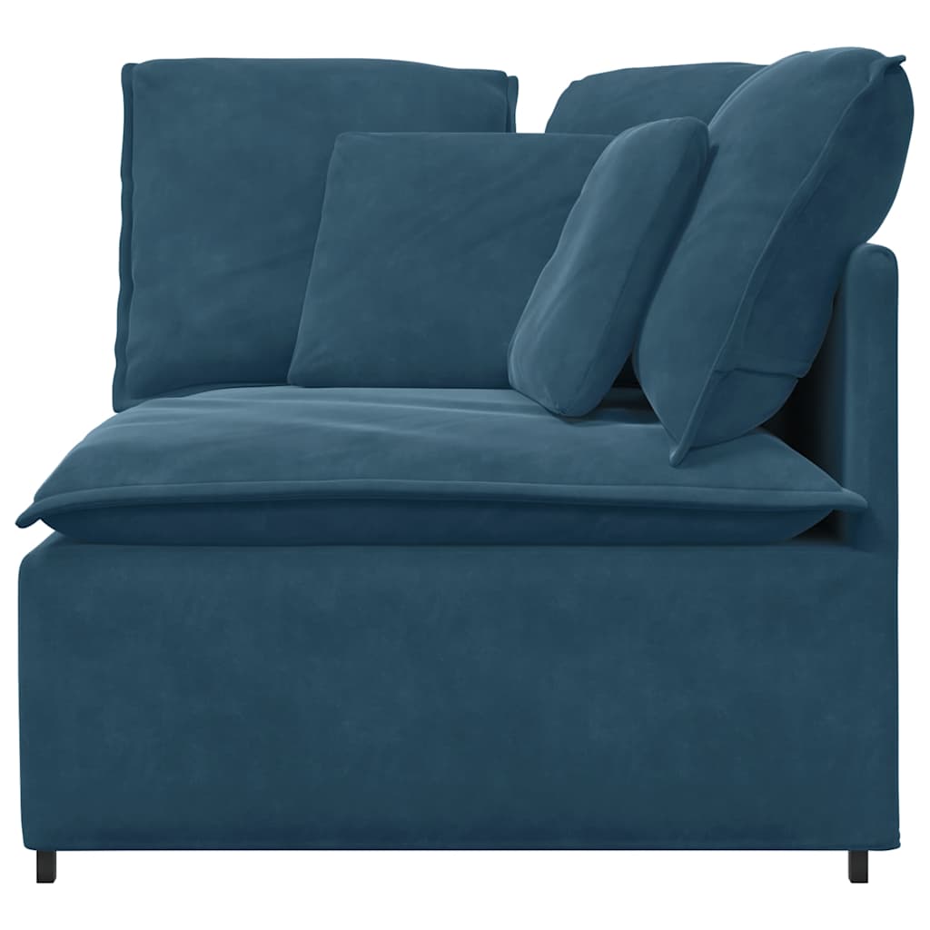 vidaXL Modułowy Narożnik Sofa z Poduszkami Niebieski 100 cm