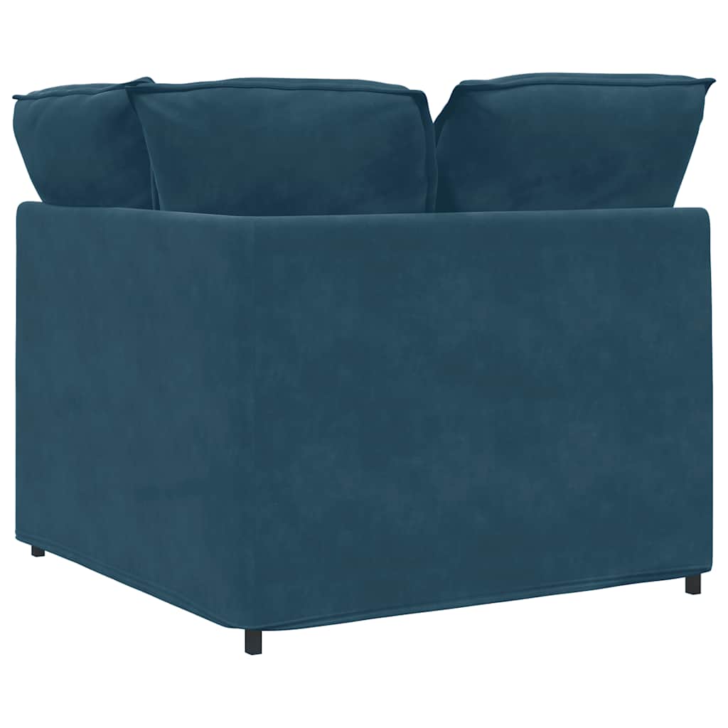 vidaXL Modułowy Narożnik Sofa z Poduszkami Niebieski 100 cm