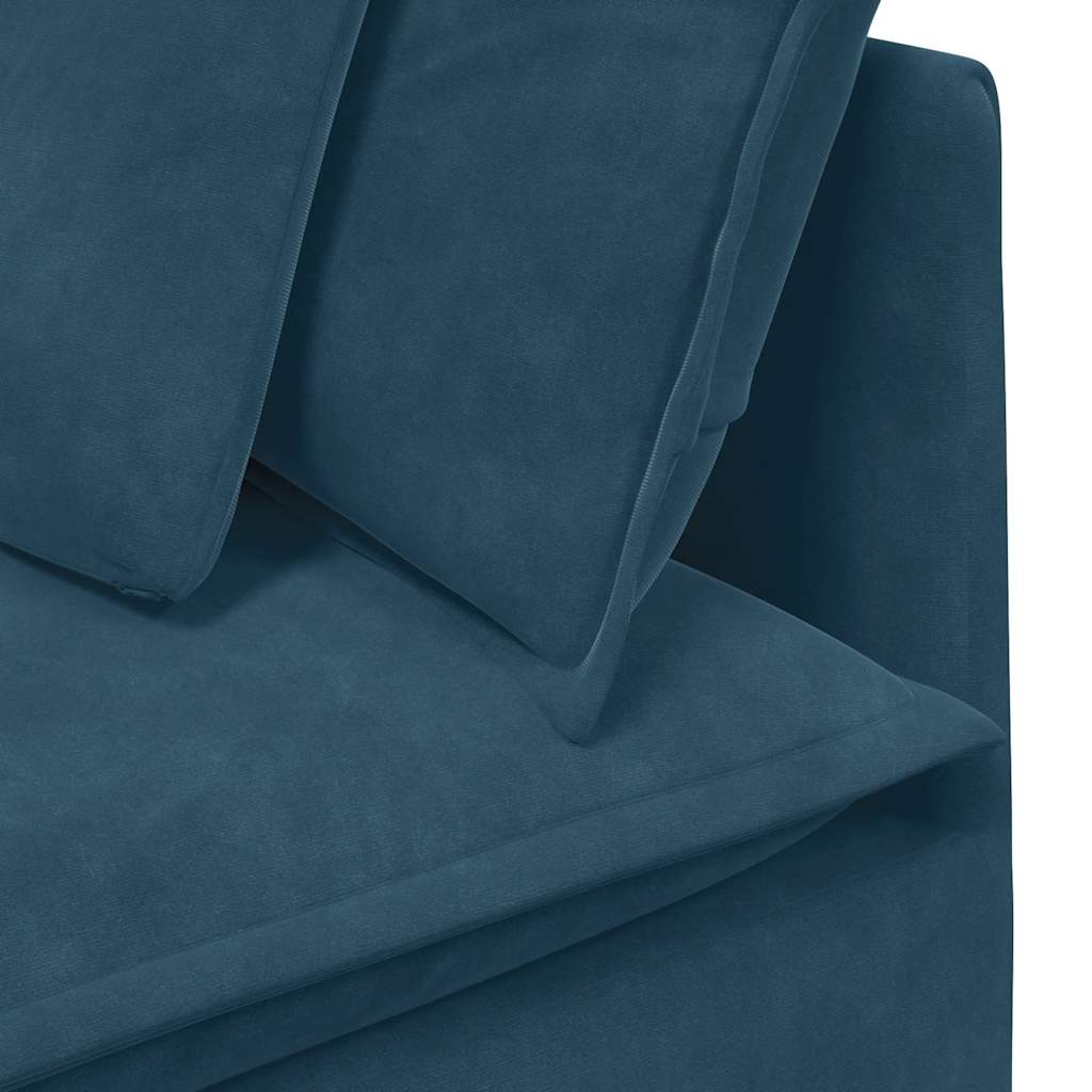 vidaXL Modułowy Narożnik Sofa z Poduszkami Niebieski 100 cm