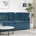 vidaXL Modułowy Narożnik Sofa z Poduszkami Niebieski 100 cm